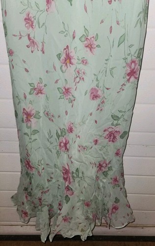 Womens Chadwicks 4P Summer Floral Dress Roses 100% Silk Feminine VTG Ruffle - Picture 2 of 7