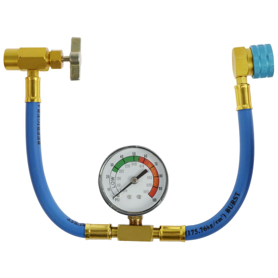 R1234yf Car Air conditioning Charge Hose Aircon Gas w/ Gauge & 1/2 Ac