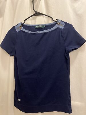 Lauren Ralph Lauren LRL Blue Short Sleeve Boatneck T-Shirt
