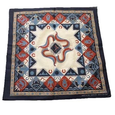 Vintage Wamcraft Southwestern Aztec Bandana Handkerchief Scarf USA