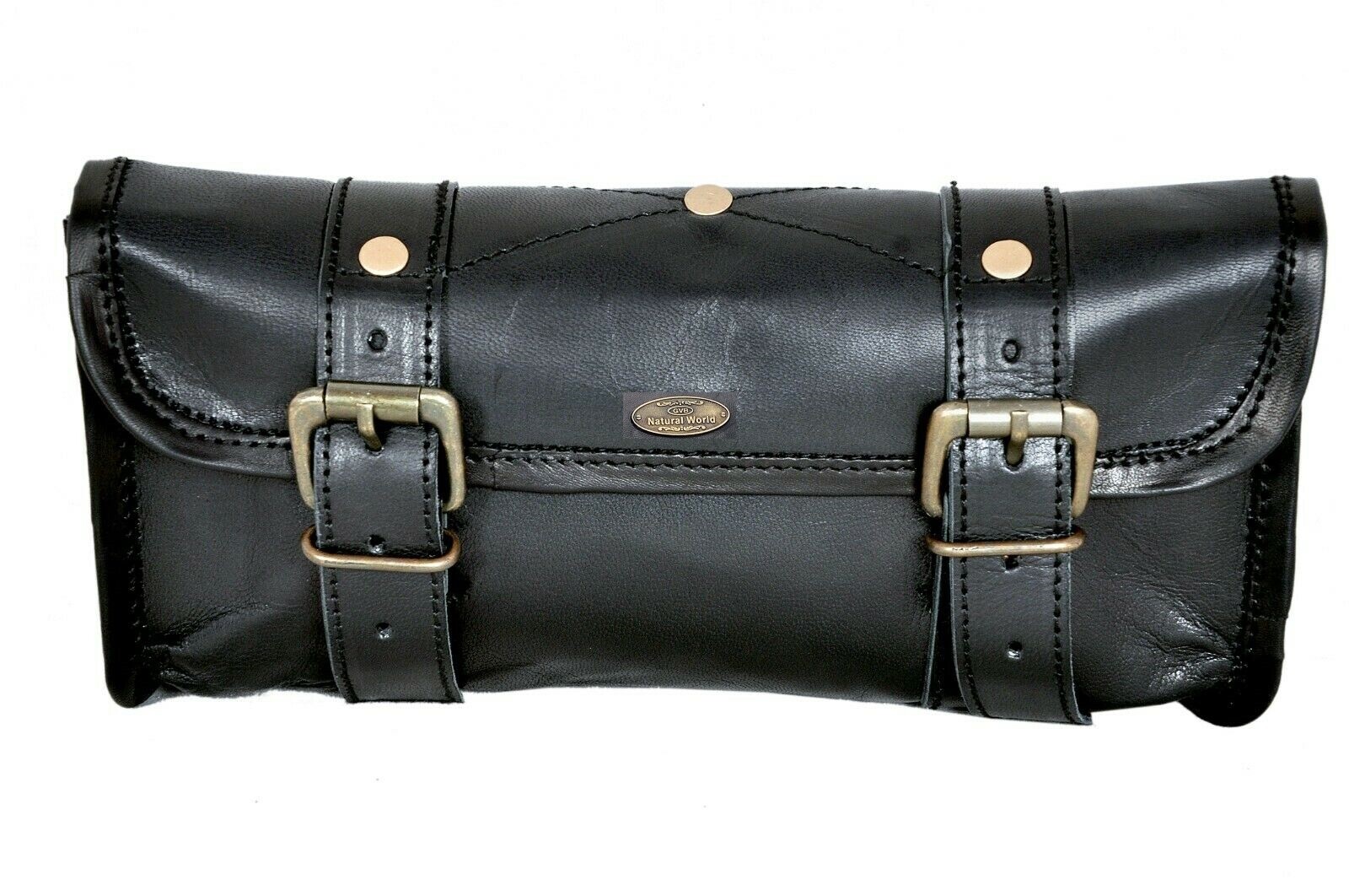 Sacoche à outils pour road trip en moto sac de guidon en cuir noir