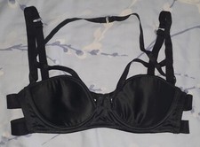 INTIMISSIMI reggiseno sexy nero raso bondage cinturino mezza tazza lingerie taglia small