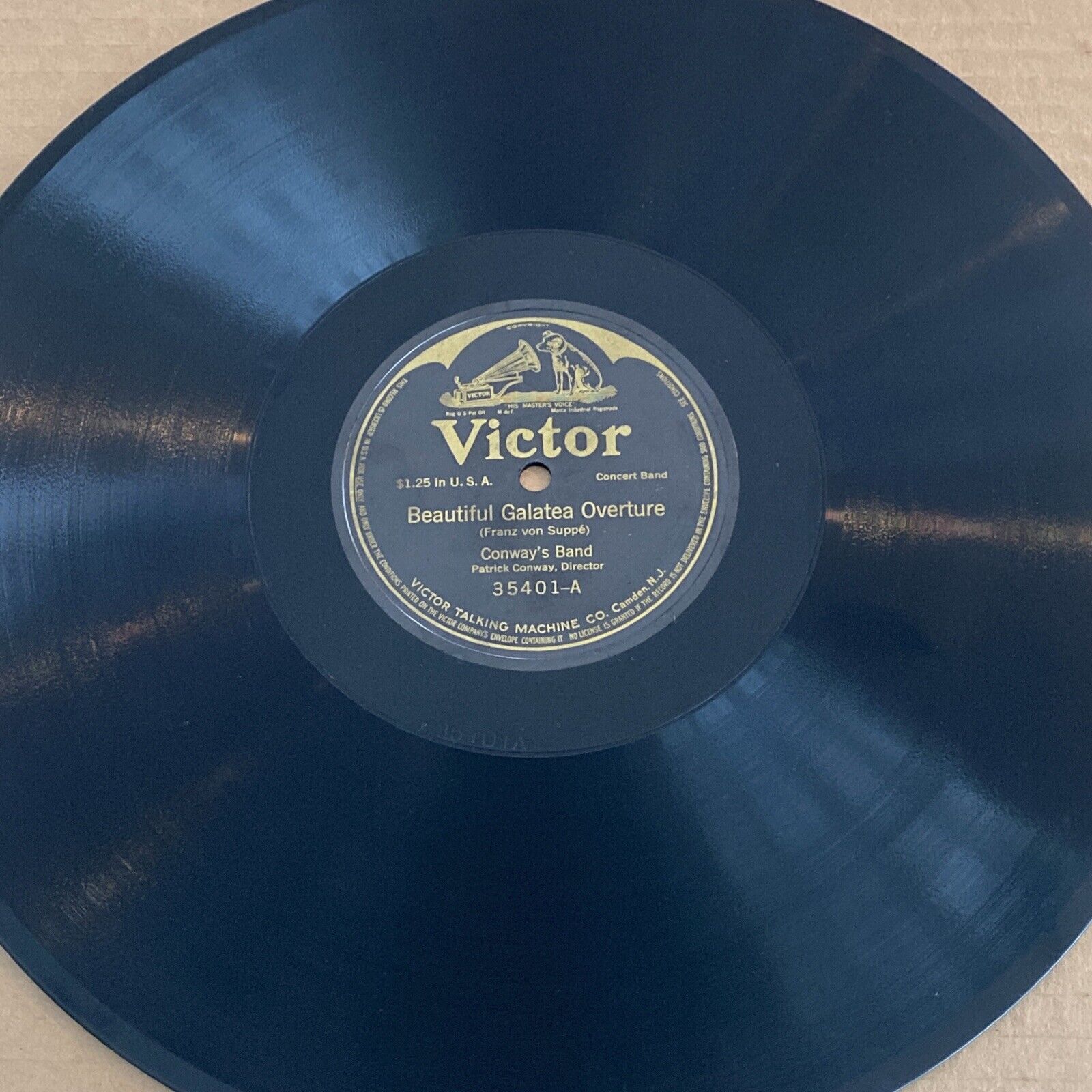 CONWAYS BAND 78 rpm 12" VICTOR 35401 Beautiful Galatea Overture 1914 NM