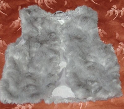 Gilet bébé fausse fourrure gris H&M 92 2 ans - Photo 1/2