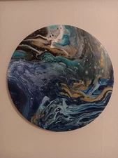 Abstract Circle Painting 10 inches