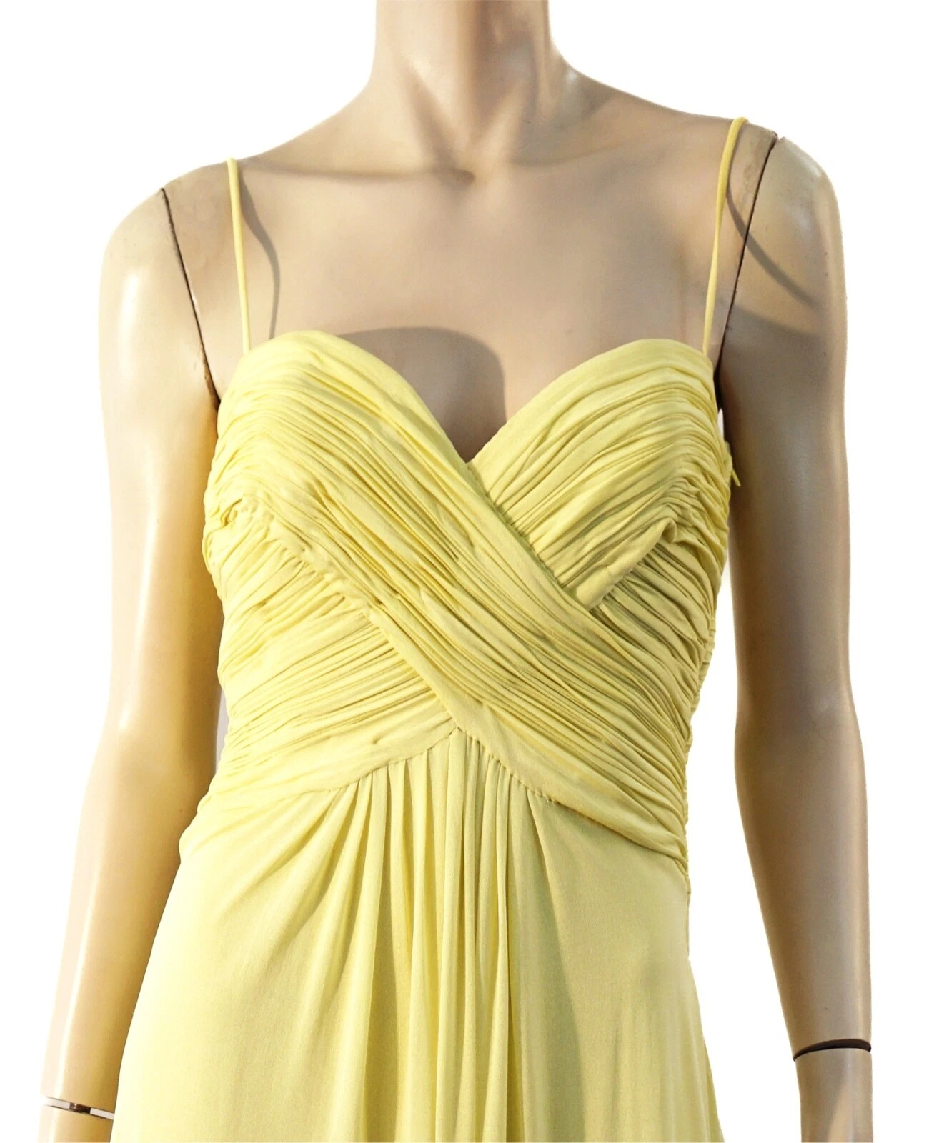 Abito MICHAEL KORS senza maniche in jersey di seta giallo lime 8 $2720
