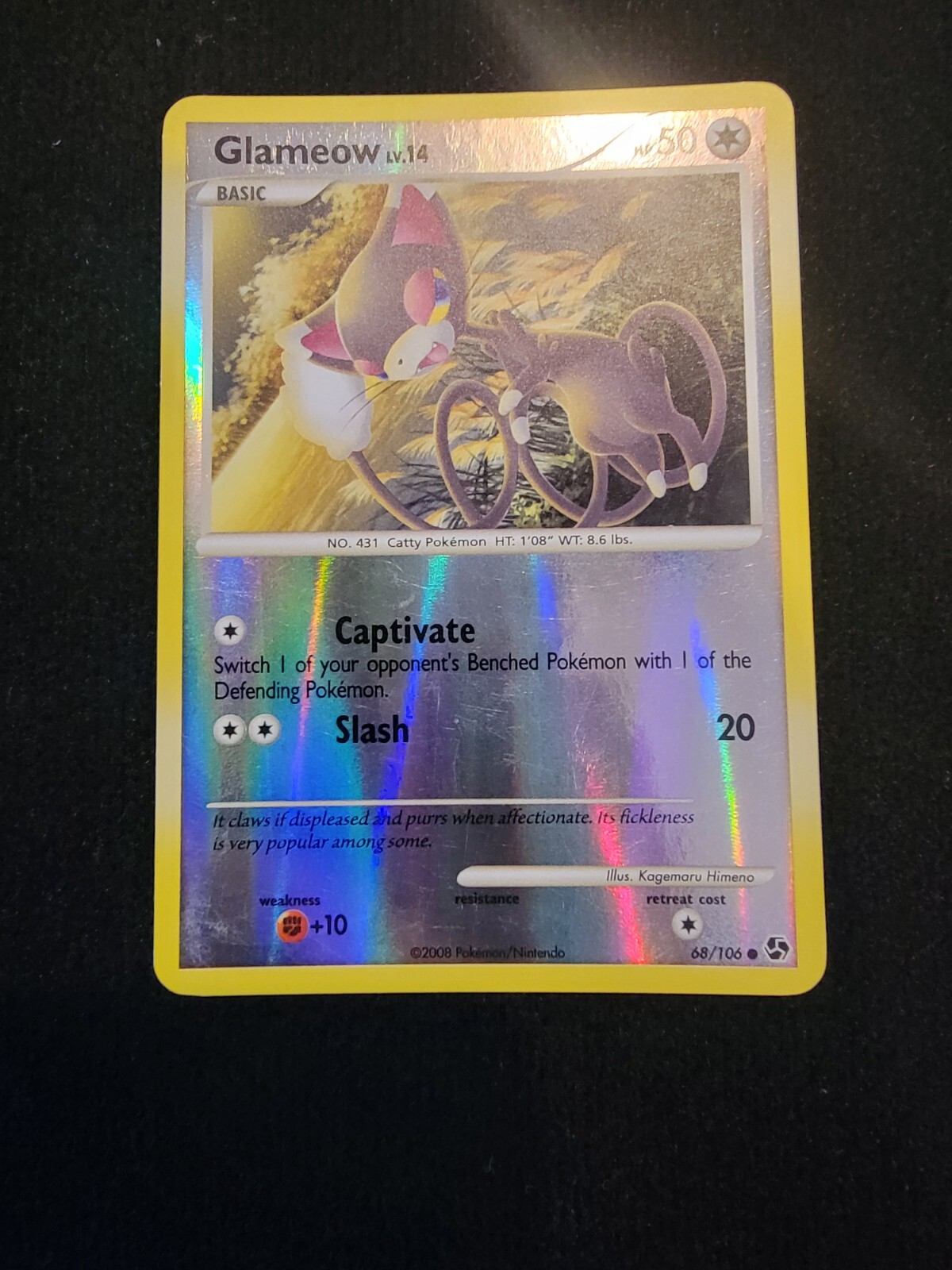 Glameow Great Encounters Reverse Holo 68/106 Diamond & Pearl Pokémon TCG - NM