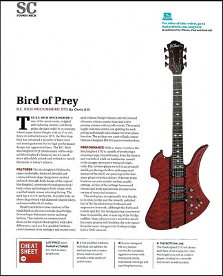B.C. Rich Mockingbird STQ electric guitar review 2013 soundcheck article print