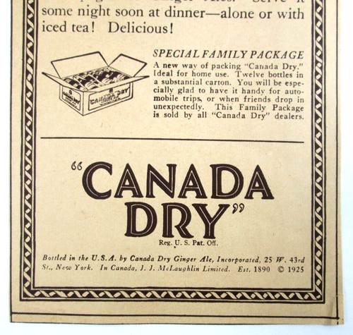 1925 Print Art Advertisement Canada Dry Pale Ginger Ale - Picture 3 of 4
