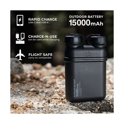 ELECOM NESTOUT 15000mAh Outdoor Power Bank + 4-Panel Solar Panel