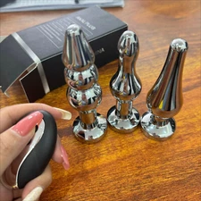 Metal G-spot Vibrator Anal Butt Plug Prostate Massager Sex Toys for Men Women