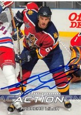 ANDREAS LILJA PANTHERS AUTOGRAPH AUTO 03-04 IN THE GAME ACTION #266 *51876