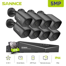 SANNCE 5in1 8CH DVR HD 5MP CCTV Security Camera System Oudoor EXIR Night Vision