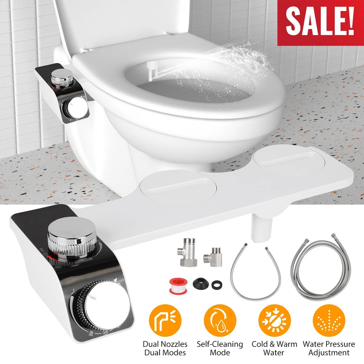 Non-Electric Bidet Attachment Water Bidet Sprayer Cold/Warm Water Toilet  Seat | eBay
