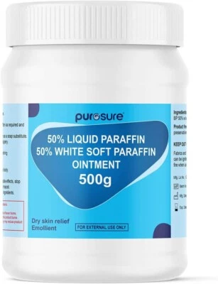 Liquid Paraffin Ointment 50% White Soft Parafin Onintment For Dry Skin - 500g