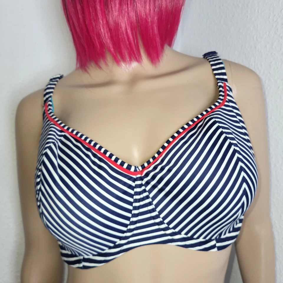 Luxus Bikini Set, Freya Paris, Größe S 75/34/36 Cup G, Streifen Marine Damen neu - Bild 3 von 4