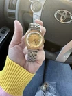 Vintage Timex Gold Dial Watch | Stainless Steel Back | Date Window | Runs