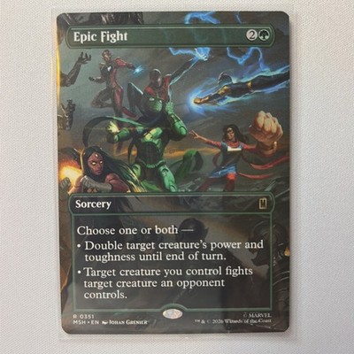 Epic Fight (Borderless) #351 (NM) Marvel Super Heroes MSH Regular MTG
