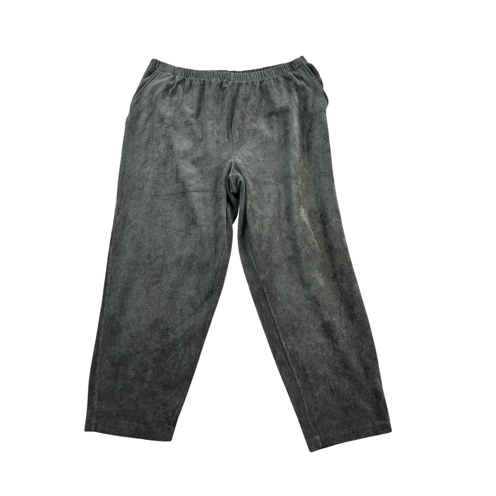 Lands End Womens Grey Fleece Lounge Pants Elastic Waist Size XXL