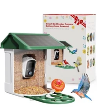 Bird Feeder with Camera-2K Live Video, Solar-Powered, Smart AI Identify Birds...