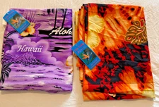 Bundle of 2 UNITY TRADING HAWAII Wrap Sarongs - Purple & Orange / Size OSFA