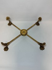Vintage Brass Expandable Folding Trivet Stand with Green Velvet Feet