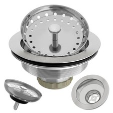 Kitchen Sink Drain 3-1/2 Inch Brushed Stainless Steel Nickel