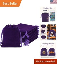 Set of 10 Elegant Purple Velvet Drawstring Gift Bags - 3x4 Inch Jewelry Pouches