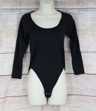 Womens Size Medium Long Sleeve One Piece Body Suit Black