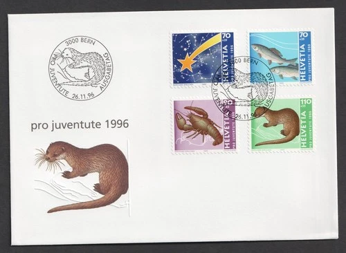 1996 Switzerland Pro Juventute Christmas & Wildlife FDC. Bern First Day Cover