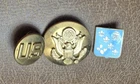 Vtg WW2 Pin Army Eagle Insignia US Military Emblem Brass Gold Cap Badge 1.5" Lot