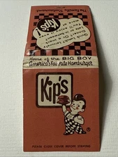 Vtg 1960s Kip’s BIG BOY Restaurant Dallas Texas Ft Worth Houston Matchbook Full
