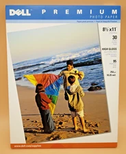 Dell Premium Photo Paper 8.5x11 High Gloss 30 Sheets 95 Brightness Inkjet