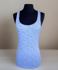 New Gap Ribbed Cotton Tank Top Blue Women s Medium Scoop Neck Racer Back Soft