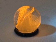 Vintage Cadmium Glass Swirl Marble 15.25mm UV Reactive Orange Glow Blacklight
