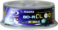 50GB BD-R DL Dual-Layer Blu-Ray Writable Disc, 6X, 25Pk