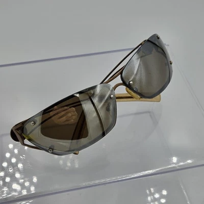 Vintage Gianni Versace Medusa Shield Sonnenbrille Italy Bronze Braun Selten Designer - Bild 1 von 4