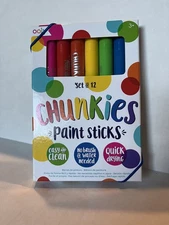 Chunkies Paint Sticks - Children Easy to Clean, Use, Quick Drying Set of 12 NIB