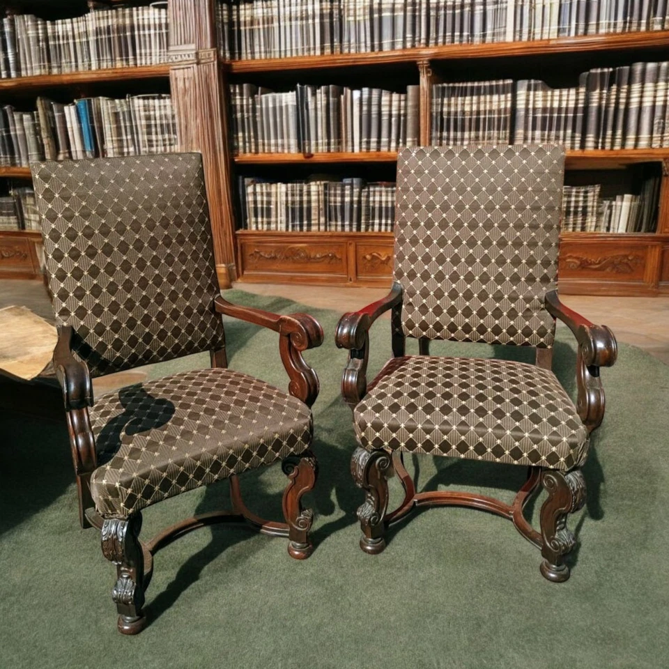 Louis XLV法国壁炉侧椅一对 — 第 3/4 张图片