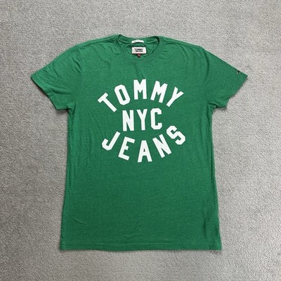 TOMMY HILFIGER Herren T Shirt Kurzarm Gr S Regular Retro Classic Logo 16616 Grün