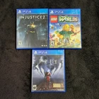 PS4 Games (Lot Of 3) Injustice 2, Prey, & Lego Worlds