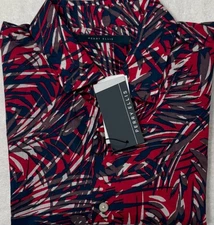 New Perry Ellis Men's Casual Short Sleeve Shirt Barberry Floral Size L $24.50