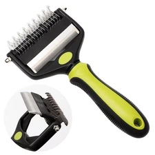 3-in-1 Dog Cat Grooming Tool - Dematting Comb, Deshedding Brush & Undercoat Rake