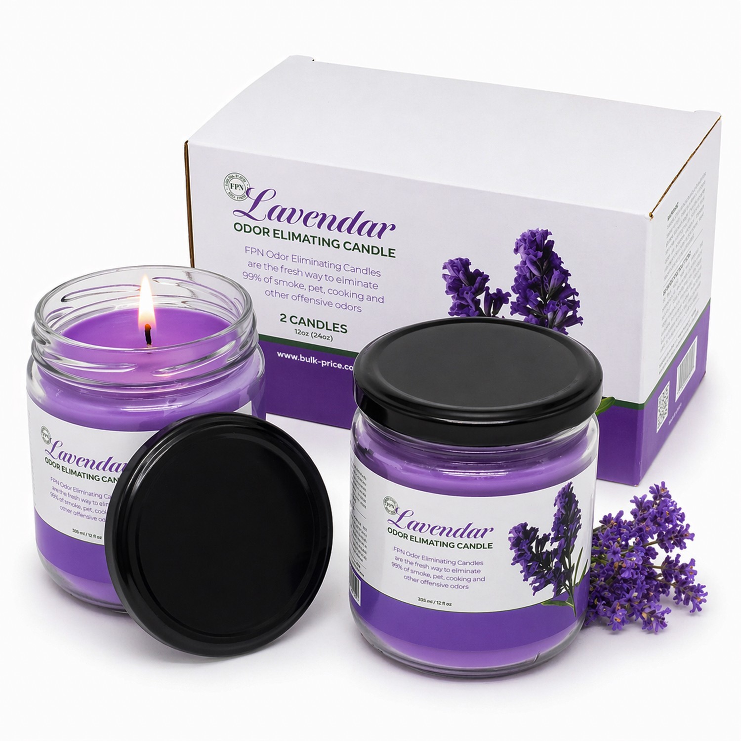 FPN Odor Eliminating Candles Jars Scented Soyawax Candle Lav