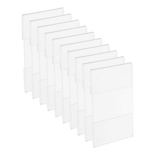 10Pcs 2.5x3.5" Wall Mount Acrylic Vertical Sign Holder with Tape Clear