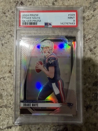 2024 Panini Prizm - Rookies Drake Maye #329 Silver Prizm PSA 9