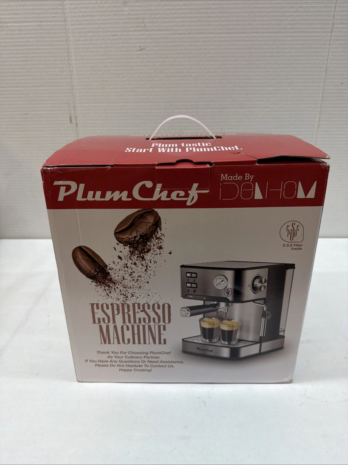 Plum Chef Espresso Machine, 20 Bar Coffee Maker with Foaming Milk Frother
