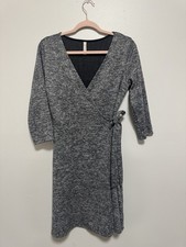Women’s  Gilli Women’s Gray 3/4 Sleeve Wrap Dress Size M