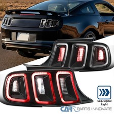Black Fits 2010-2014 Ford Mustang Led Sequential Tail Lights Signal Brake Lamps