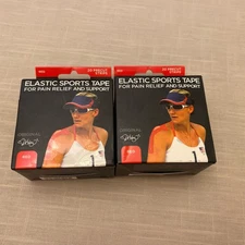 KT Tape Strips Red Original Cotton Breathable Fabric  20 Strips  2 Boxes